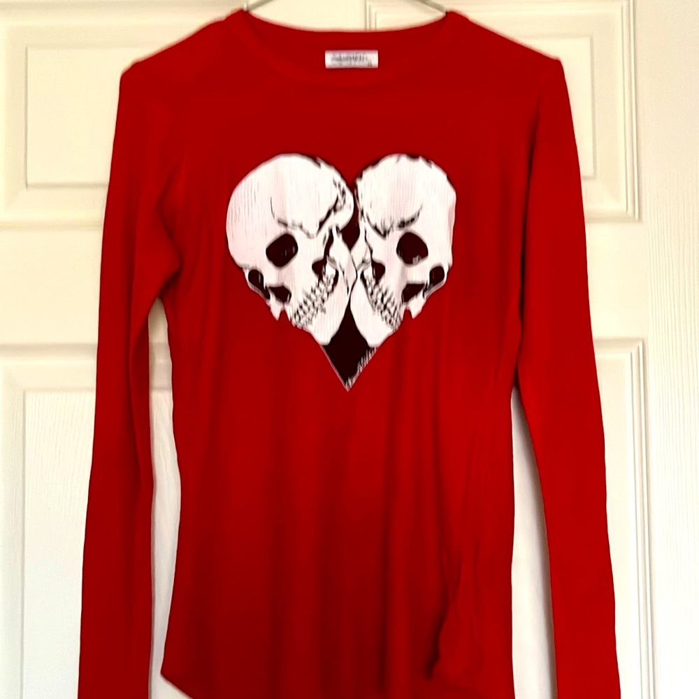 Lauren Moshi XS Skull Top. Red.